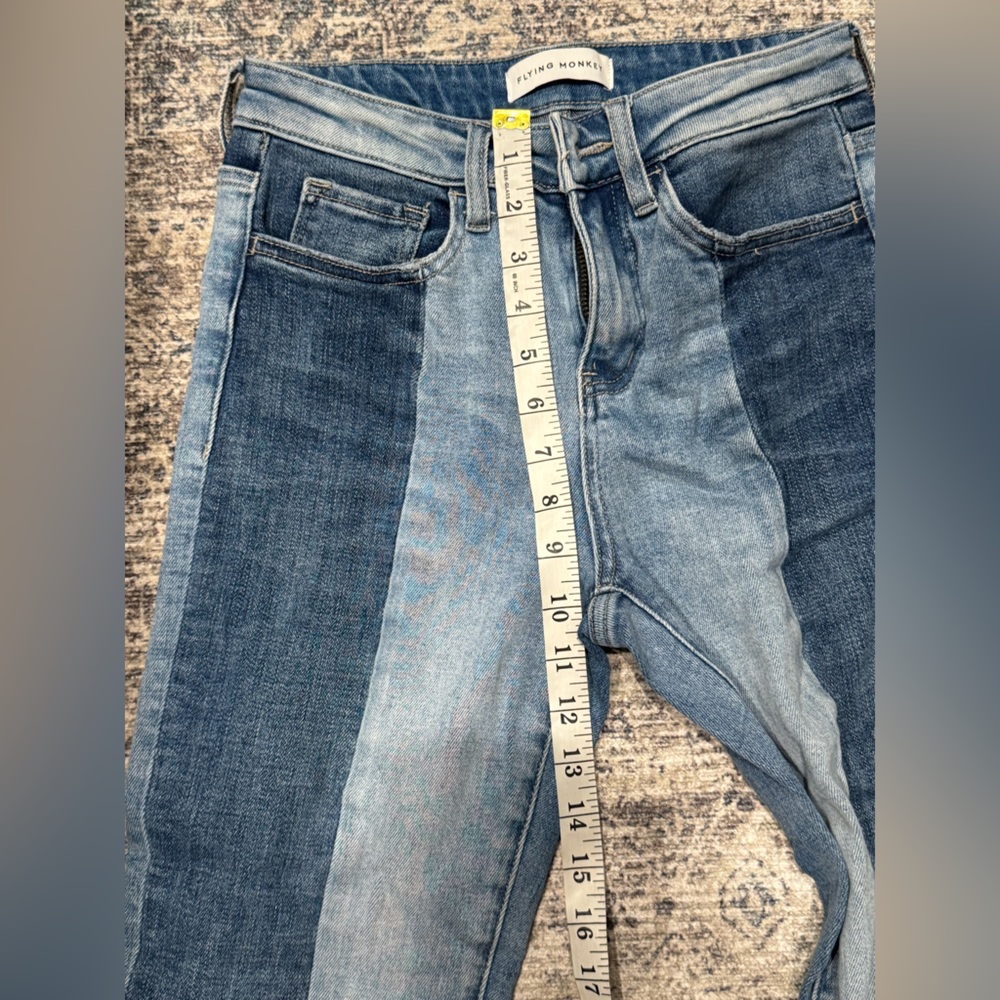 Flying Monkey Jeans Womens Size 25 Cropped Denim Distressed Mid Rise - Picture 7 of 9